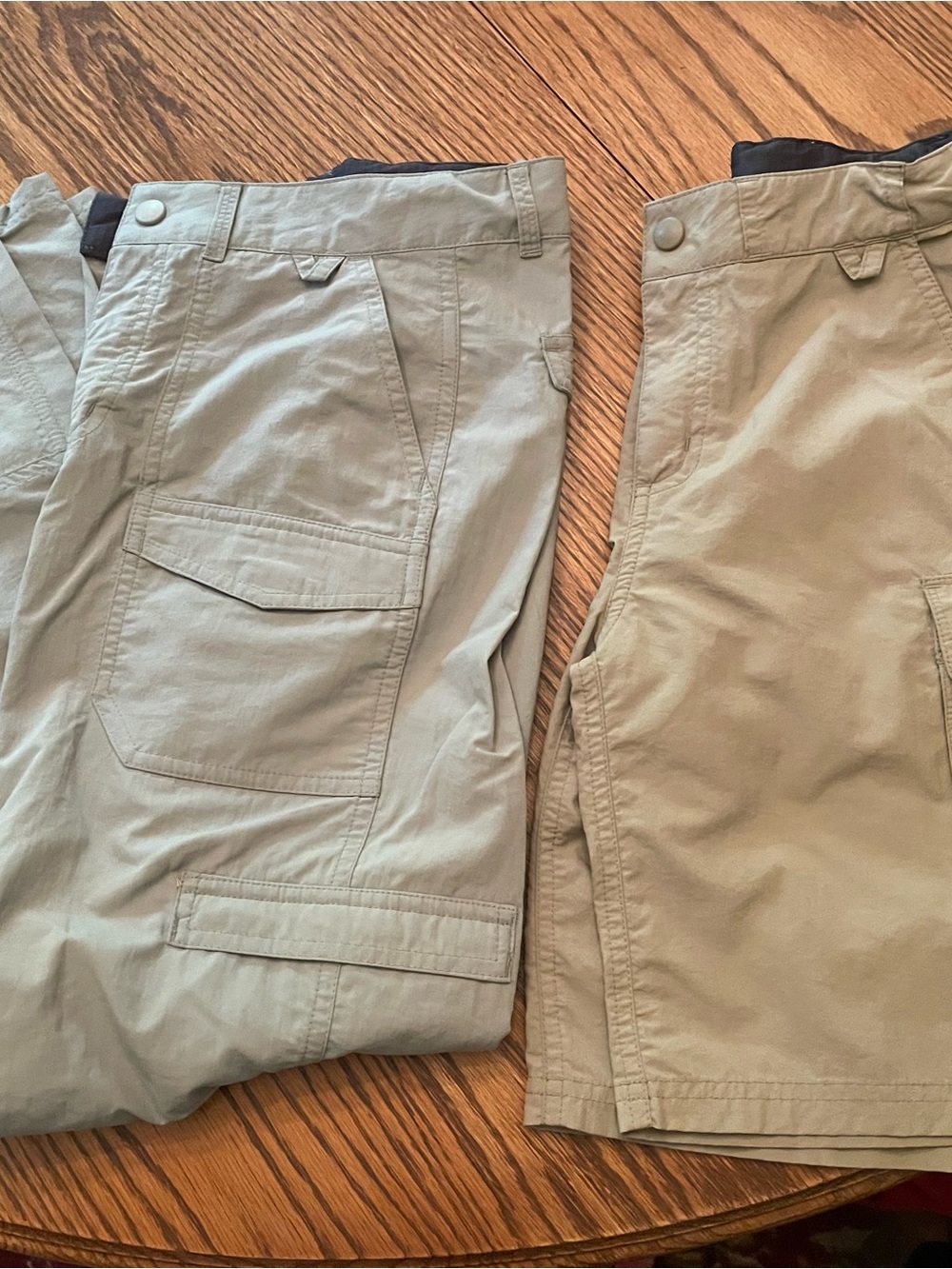 Eastern Mountain Sports Kids Pants and Shorts in Gray and khaki. Size medium